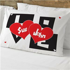 Two Hearts Personalized Pillowcase