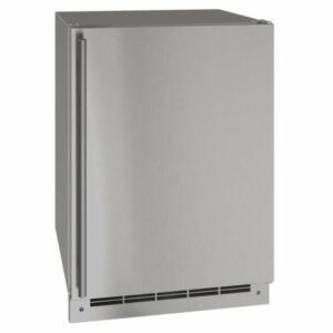 U-Line UOFZ124-01A 24 Inch Wide 4.5 Cu. Ft. Energy Star Rated Outdoor Compact Freezer with Digital Touch Controls Stainless Steel Solid Refrigeration