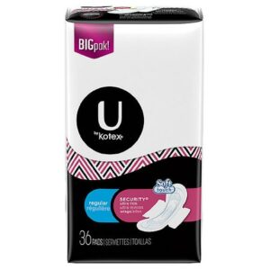 U by Kotex Security Ultra Thin Pads with Wings Unscented, Regular - 36.0 ea