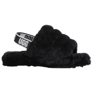 UGG Girls UGG Fluff Yeah Slide - Girls' Grade School Shoes Black/Black Size 04.0