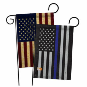 US Blue Stripe Americana Military Garden Flags Pack