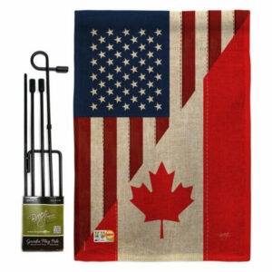 US Canada Friendship Flags of the World US Friendship Garden Flag Set