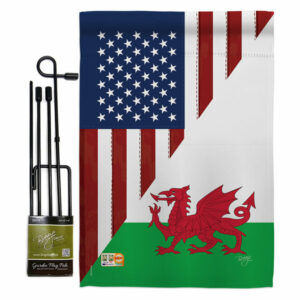 US Wales Friendship Flags of the World US Friendship Garden Flag Set