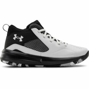 Under Armour Boys' GS Lockdown 5 Shoes White/Black, 6 - Youth Basketball at Academy Sports