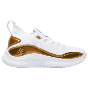 Under Armour Boys Stephen Curry Under Armour Curry 8 - Boys' Grade School Basketball Shoes White/White/Met Gold Size 05.0