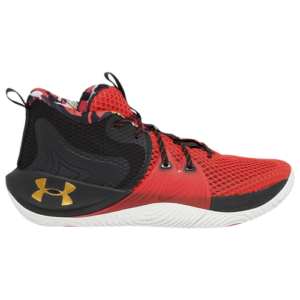 Under Armour Mens Joel Embiid Under Armour Embiid One - Mens Basketball Shoes Versa Red/Black/Metallic Gold Size 12.0