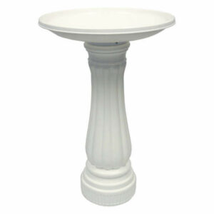 Union Products 61010 Round Resin Bird Bath, White, 17" x 25"