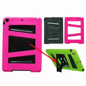 Unlimited Cellular Hybrid Fit On Jelly Case for Apple iPad 5/Air (Magenta Skin and Black with Stand)