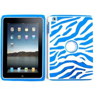 Unlimited Cellular Novelty Case for Apple iPad Mini (Blue Zebra on White)