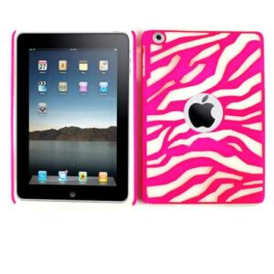 Unlimited Cellular Novelty Case for Apple iPad Mini (White Zebra on Dark Hot Pink Glow in Dark)