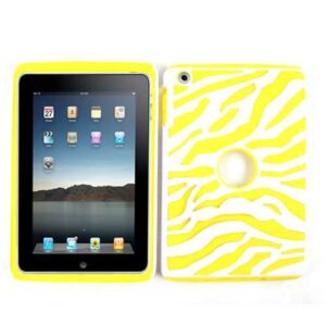 Unlimited Cellular Novelty Case for Apple iPad Mini (Yellow Zebra on White)