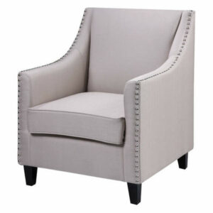 Upholstered Fabric Living Room Accent Chair, Taupe