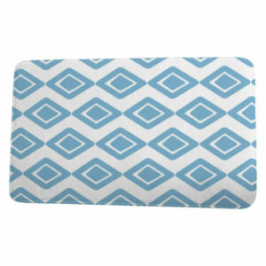 Upscale Getaway Diamond Jive 1 Geometric Print Bath Mat, Light Blue, 2