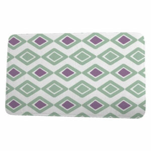 Upscale Getaway Diamond Jive 2 Geometric Print Bath Mat, Soft Green, 1