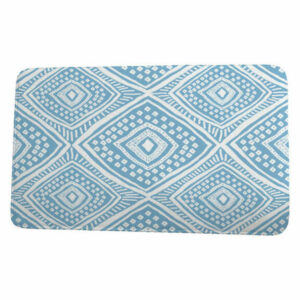 Upscale Getaway L'il Diamond Jill Geometric Print Bath Mat, Light Blue