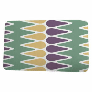 Upscale Getaway Multi Colored Picks Geometric Print Bath Mat, Green, 2