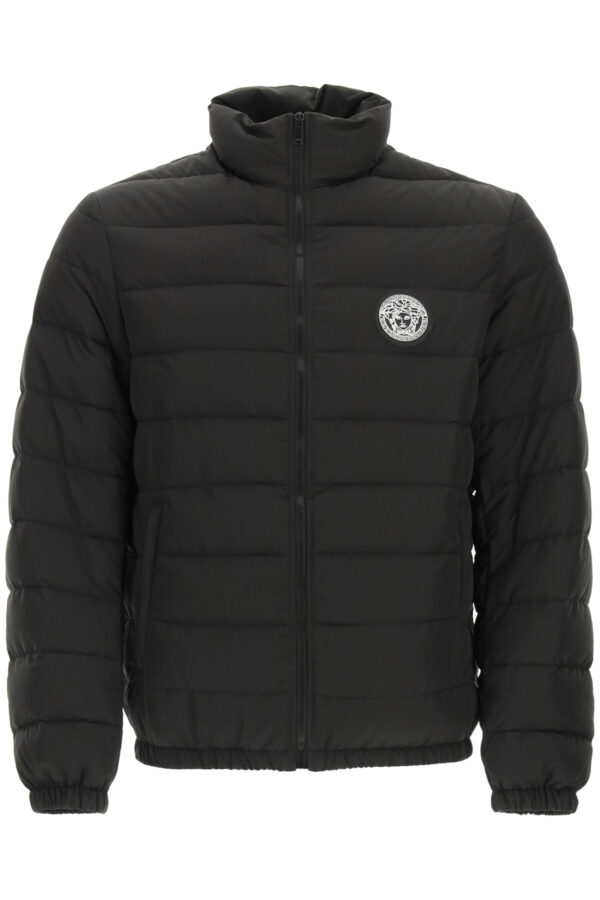 VERSACE DOWN JACKET WITH MEDUSA PATCH 46 Black Technical