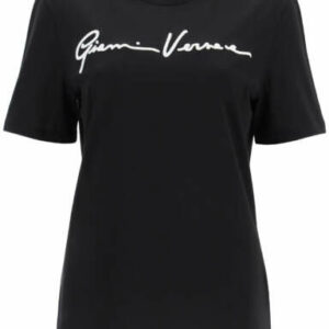 VERSACE GV SIGNATURE T-SHIRT 44 Black, White Cotton