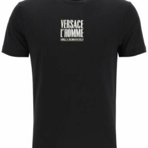 VERSACE L'HOMME PRINT T-SHIRT S Black, White Cotton