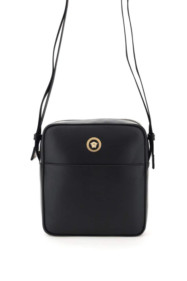 VERSACE MEDUSA LEATHER BAG OS Black Leather