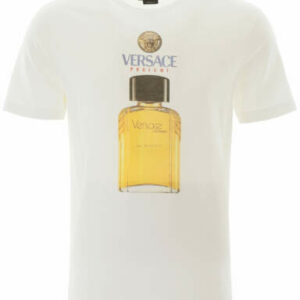 VERSACE PERFUME PRINT T-SHIRT M White Cotton