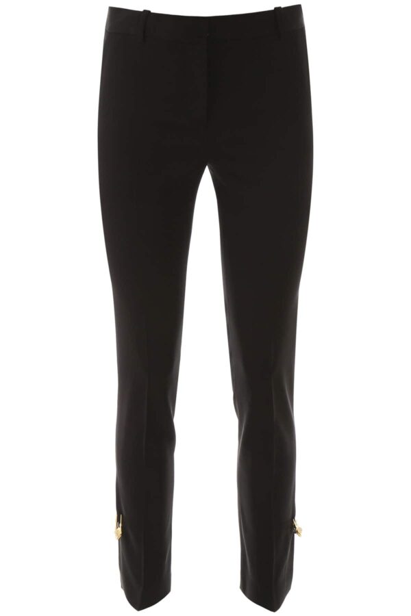 VERSACE SAFETY PIN TROUSERS 38 Black Wool