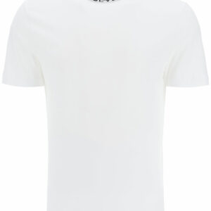 VERSACE T-SHIRT WITH JACQUARD LOGO S White, Black Cotton