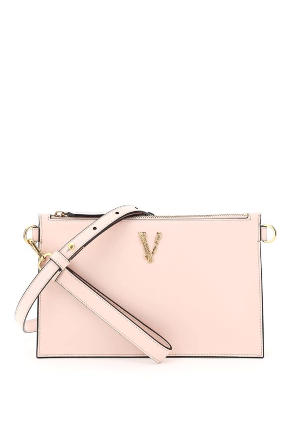 VERSACE VIRTUS CLUTCH OS Pink Leather