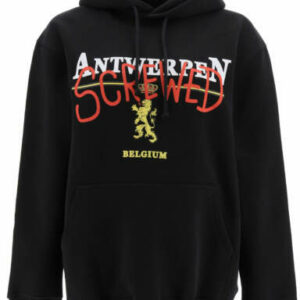 VETEMENTS ANTWERPEN PRINT HOODIE XS Black, Red, White Cotton