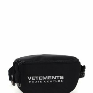 VETEMENTS BELTPACK WITH REFLECTIVE LOGO OS Black Cotton