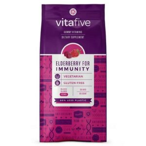 VITAFIVE Elderberry for Immunity Gummies Raspberry - 60.0 ea