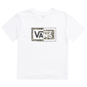 Vans Girls Vans Leopard Box T-Shirt - Girls' Grade School White/Black Size S