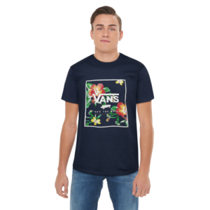 Vans Mens Vans Print Box Short Sleeve T-Shirt - Mens Dress Blues/Floral Size XL