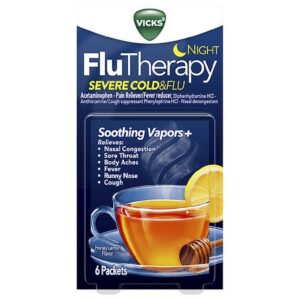 VapoCool FluTherapy SEVERE Cold & Flu Nighttime, Hot Drink, Soothing Vapors Honey Lemon - 6.0 ea