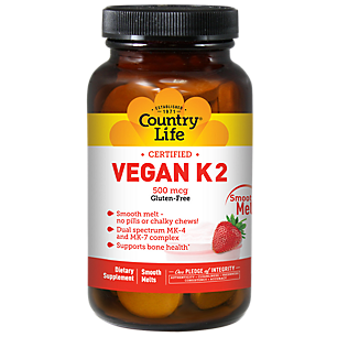 Vegan Vitamin K2 - Supports Bone Health - 500 MCG - Strawberry (60 Tablets)