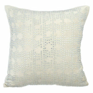 Velvet Living Room Pillow Covers Ivory & White 20"x20" Pattern, Sharin