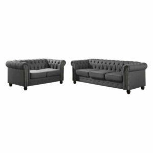Venice Upholstered Living Room Sofa & Loveseat, 2-Piece Set, Klein Cha