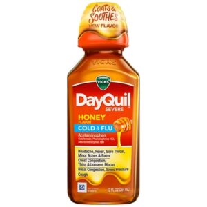 Vicks Dayquil Severe Cold and Flu Medicine, Maximum Strength Honey - 12.0 fl oz