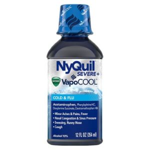 Vicks Nyquil Severe VapoCool Nighttime Cough, Cold and Flu Relief - 12.0 oz