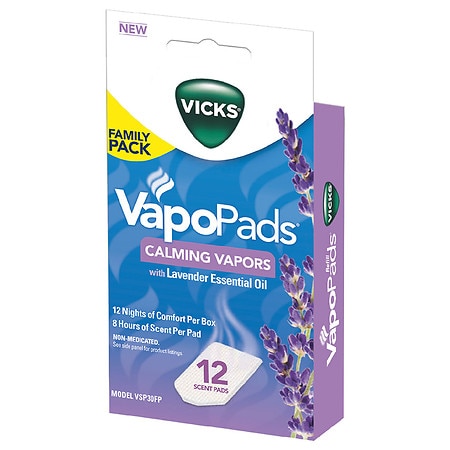 Vicks Vapor Pads Lavender Family Pack 12ct Lavender - 12.0 ea x 12 pack