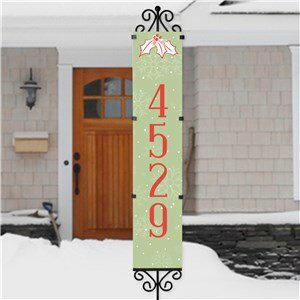 Vintage Christmas Holly Personalized Address Stake