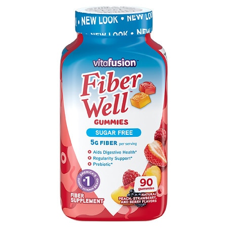 Vitafusion Fiber Well Gummy Vitamins Peach, Strawberry & Berry - 90.0 ea