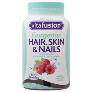 Vitafusion Gorgeous Hair, Skin & Nails Multivitamin, Gummies Natural Raspberry Flavor - 100.0 ea