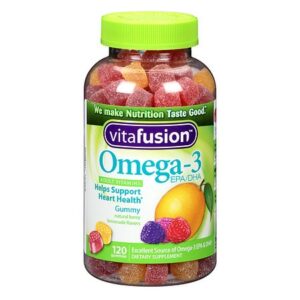 Vitafusion Omega 3 Gummy Vitamins for Adults Dietary Supplement Lemon, Berry, & Cherry - 120.0 ea