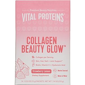 Vital Proteins Beauty Collagen Glow Supplement Stick Pack Box - Strawberry Lemon