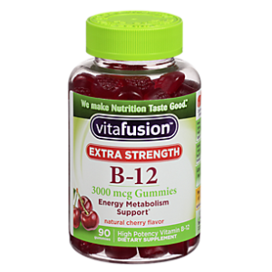 Vitamin B-12 Gummy - Extra Strength Energy Metabolism Support - 3,000 MCG - Cherry (90 Gummies)