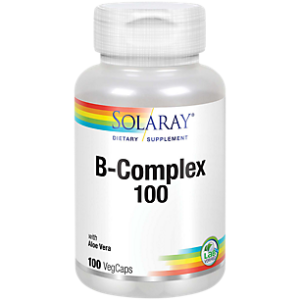 Vitamin B-Complex 100 - With Whole Leaf Rice & Aloe Vera Gel Concentrate (100 Capsules)