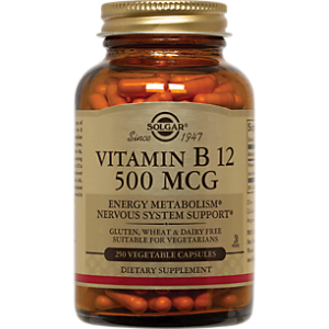 Vitamin B12 - 500 MCG (250 Vegetarian Capsules)