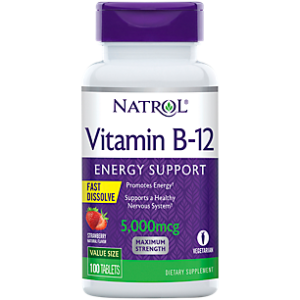 Vitamin B12 - Fast Dissolve Strawberry - 5,000 MCG (100 Tablets)