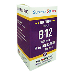 Vitamin B12 Methylcobalamin & Vitamin B6/Folic Acid - 3,000 MCG (60 Dissolving Tabs)